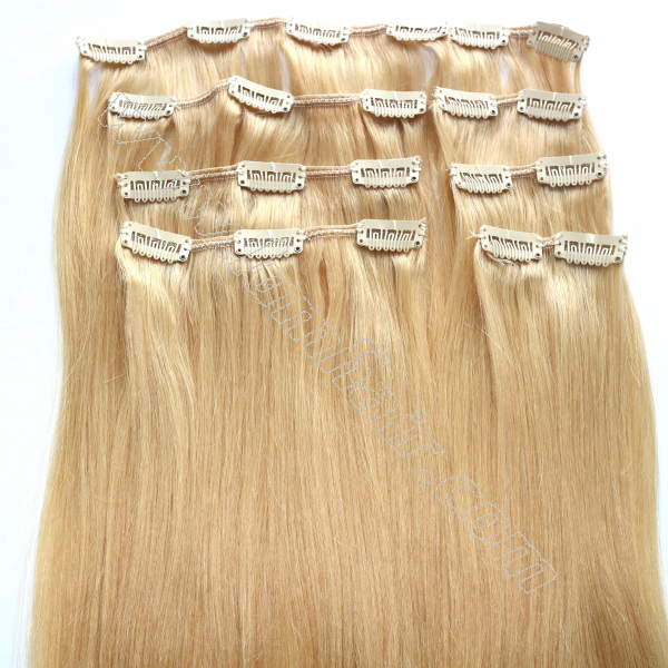 Hair extensions clip in human hair color #20 supplied by 