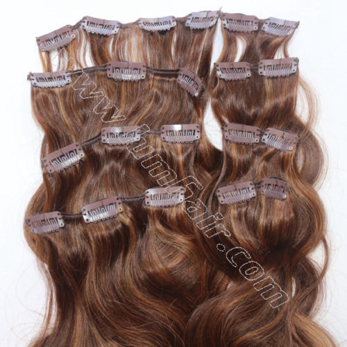 Grade-6A curly clip in hair extensions