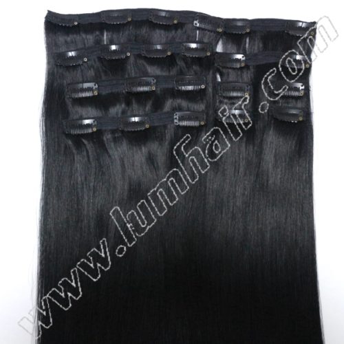 Clip in Human Hair Extensions 10pcs 22clips #1 (3)