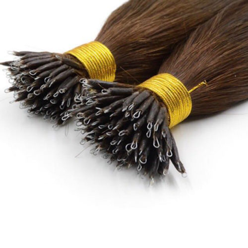 Nano Ring Hair Extensions Brown color