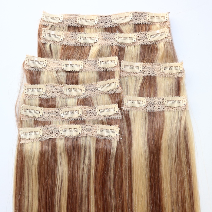 Wholesale #60/6 Piano color best clip in hair extensions